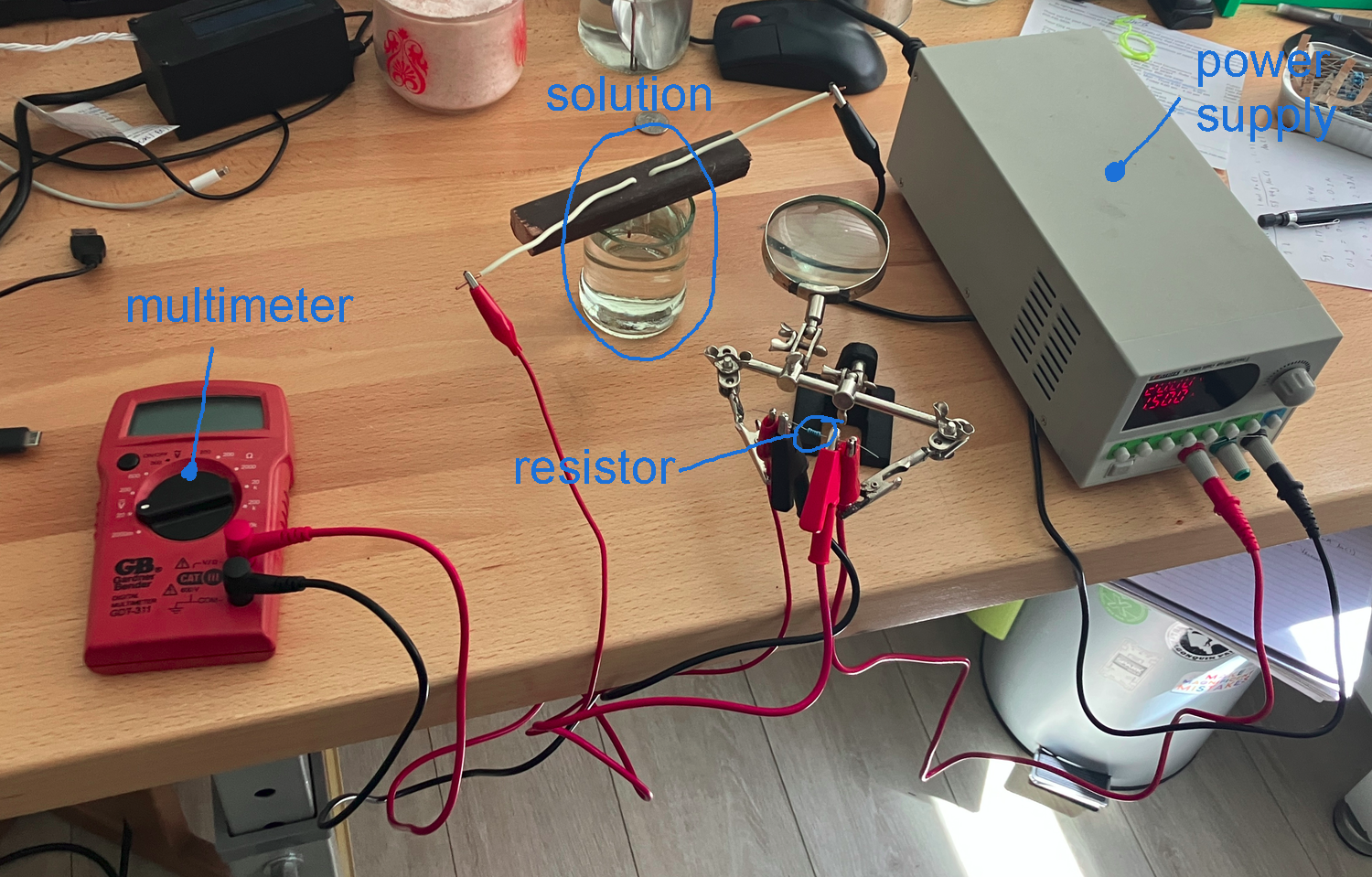Measuring Solution Conductivity with Power Supply and Multimeter